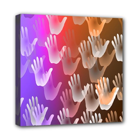 Clipart Hands Background Pattern Mini Canvas 8  X 8  by Nexatart