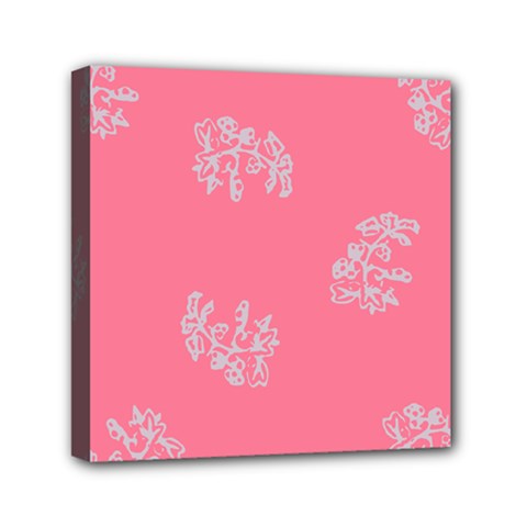 Branch Berries Seamless Red Grey Pink Mini Canvas 6  X 6  by Mariart
