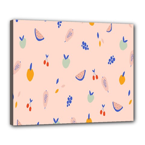 Papaya Apple Cherry Wine Fruit Pink Purple Canvas 20  X 16  by Mariart