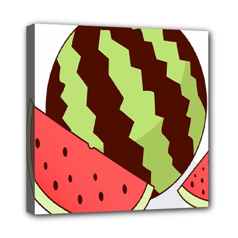 Watermelon Slice Red Green Fruite Circle Mini Canvas 8  X 8  by Mariart