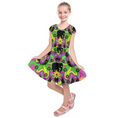 Jungle Life And Apples Kids  Short Sleeve Dress by pepitasart