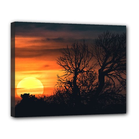 Sunset At Nature Landscape Canvas 14  X 11  by dflcprints