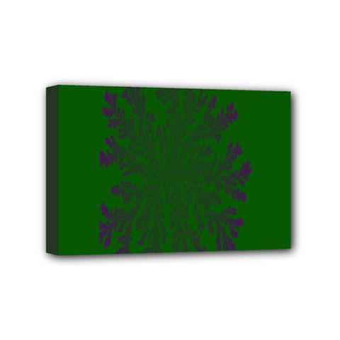 Dendron Diffusion Aggregation Flower Floral Leaf Green Purple Mini Canvas 6  X 4  by Mariart