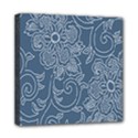 Flower Floral Blue Rose Star Mini Canvas 8  x 8  View1