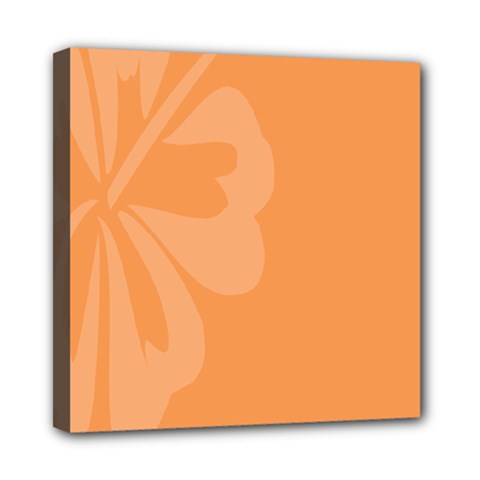 Hibiscus Sakura Tangerine Orange Mini Canvas 8  X 8  by Mariart