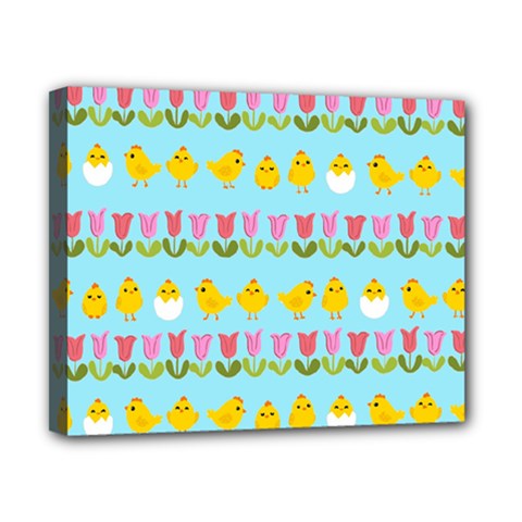 Easter - Chick And Tulips Canvas 10  X 8  by Valentinaart