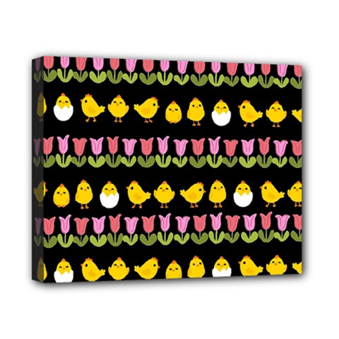 Easter - Chick And Tulips Canvas 10  X 8  by Valentinaart
