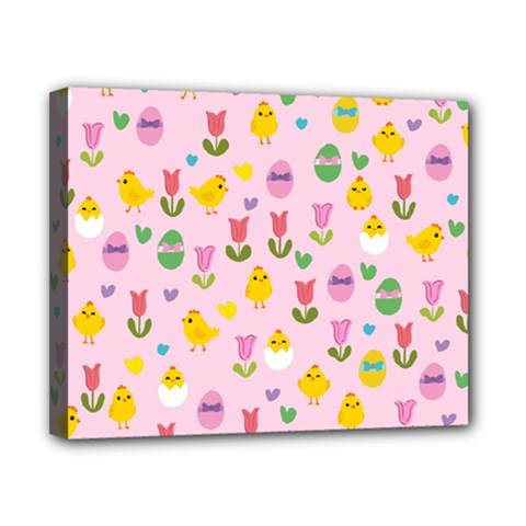 Easter - Chick And Tulips Canvas 10  X 8  by Valentinaart