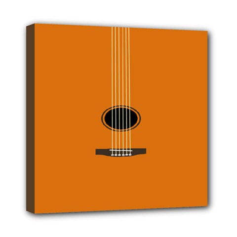 Minimalism Art Simple Guitar Mini Canvas 8  X 8  by Mariart