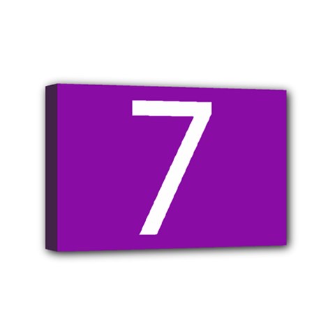 Number 7 Purple Mini Canvas 6  X 4  by Mariart