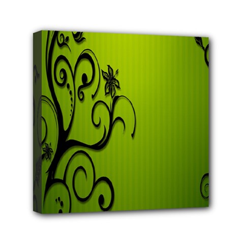 Illustration Wallpaper Barbusak Leaf Green Mini Canvas 6  X 6  by Mariart
