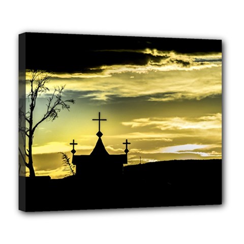 Graves At Side Of Road In Santa Cruz, Argentina Deluxe Canvas 24  X 20   by dflcprints