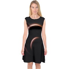 Planet Space Abstract Capsleeve Midi Dress by Nexatart