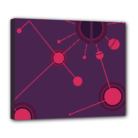 Abstract Lines Radiate Planets Web Deluxe Canvas 24  X 20   by Nexatart