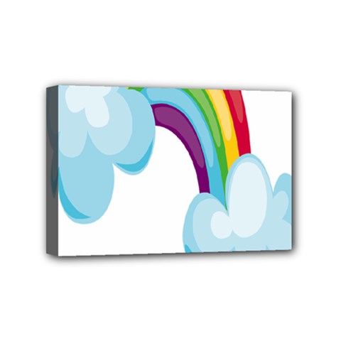 Could Rainbow Red Yellow Green Blue Purple Mini Canvas 6  X 4  by Mariart