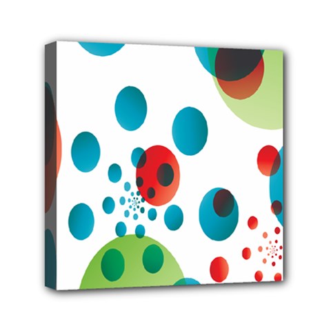 Polka Dot Circle Red Blue Green Mini Canvas 6  X 6  by Mariart