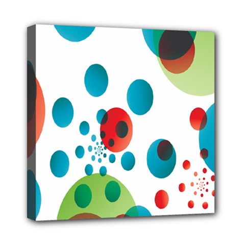 Polka Dot Circle Red Blue Green Mini Canvas 8  X 8  by Mariart
