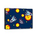 Rocket Ufo Moon Star Space Planet Blue Circle Mini Canvas 7  x 5  View1