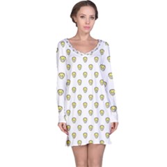 Angry Emoji Graphic Pattern Long Sleeve Nightdress by dflcprintsclothing