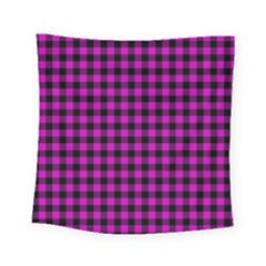 Lumberjack Fabric Pattern Pink Black Square Tapestry (small) by EDDArt