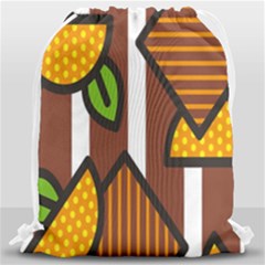 Chocolate Lime Brown Circle Line Plaid Polka Dot Orange Green White Drawstring Bag (large) by Mariart
