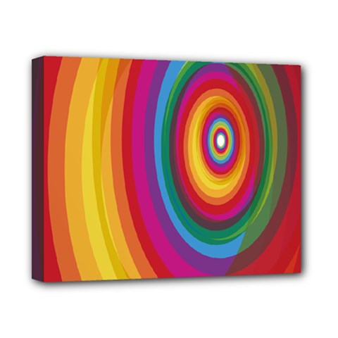 Circle Rainbow Color Hole Rasta Canvas 10  X 8  by Mariart