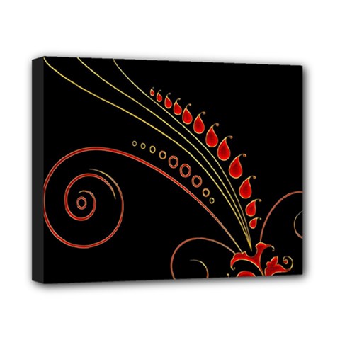 Flower Leaf Red Black Canvas 10  X 8  by Mariart