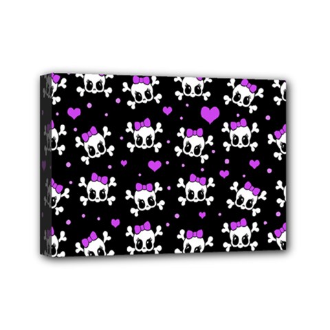 Cute Skull Mini Canvas 7  X 5  by Valentinaart