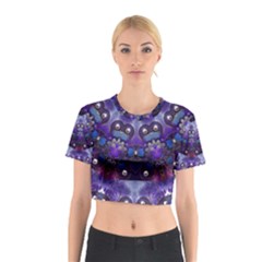 Pearls On Lavender Cotton Crop Top by KirstenStar