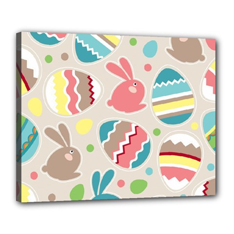 Easter Rabbit Bunny Rainbow Canvas 20  X 16  by Mariart