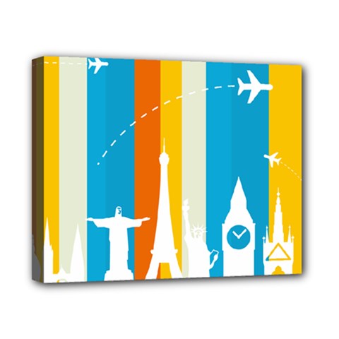 Eiffel Tower Monument Statue Of Liberty Canvas 10  X 8  by Mariart