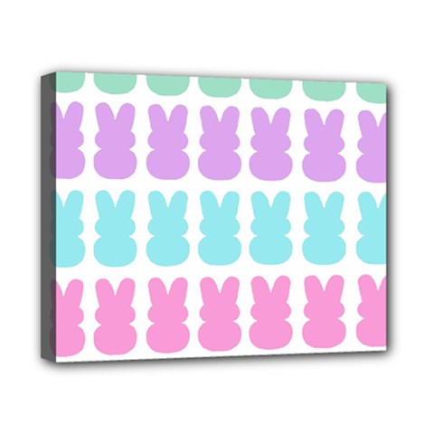 Happy Easter Rabbit Color Green Purple Blue Pink Canvas 10  X 8  by Mariart
