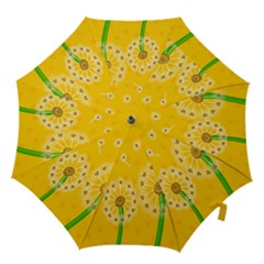 Leaf Flower Floral Sakura Love Heart Yellow Orange White Green Hook Handle Umbrellas (large) by Mariart