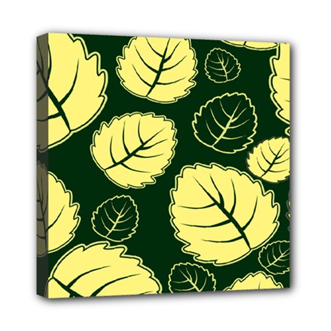 Leaf Green Yellow Mini Canvas 8  X 8  by Mariart