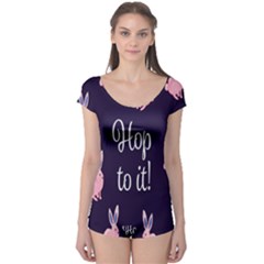 Rabbit Bunny Pink Purple Easter Animals Boyleg Leotard  by Mariart