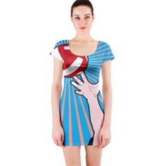 Volly Ball Sport Game Player Short Sleeve Bodycon Dress by Mariart