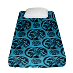 Turquoise Pattern Fitted Sheet (single Size) by linceazul