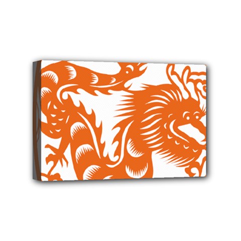 Chinese Zodiac Dragon Star Orange Mini Canvas 6  X 4  by Mariart