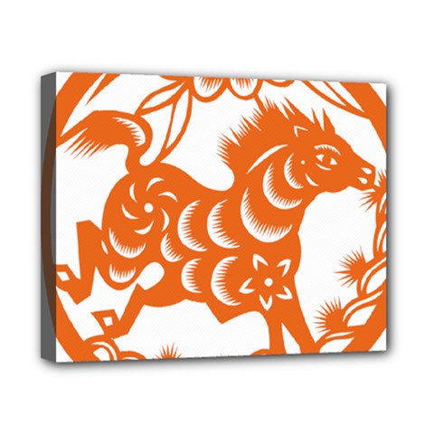 Chinese Zodiac Horoscope Horse Zhorse Star Orangeicon Canvas 10  X 8  by Mariart