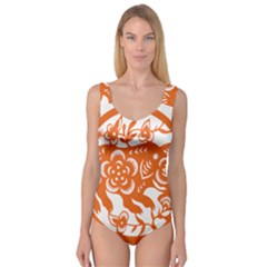 Chinese Zodiac Horoscope Pig Star Orange Princess Tank Leotard  by Mariart