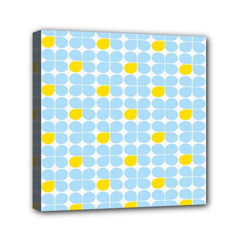 Retro Stig Lindberg Vintage Posters Yellow Blue Mini Canvas 6  X 6  by Mariart