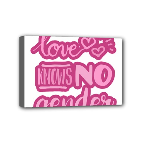 Love Knows No Gender Mini Canvas 6  X 4  by Valentinaart
