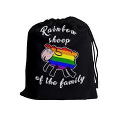 Rainbow Sheep Drawstring Pouches (extra Large) by Valentinaart