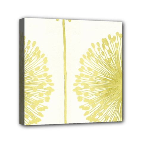 Flower Floral Yellow Mini Canvas 6  X 6  by Mariart