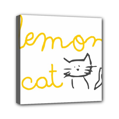 Lemon Animals Cat Orange Mini Canvas 6  X 6  by Mariart