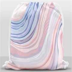Marble Abstract Texture With Soft Pastels Colors Blue Pink Grey Drawstring Bag (large) by Mariart
