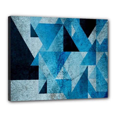 Plane And Solid Geometry Charming Plaid Triangle Blue Black Canvas 20  X 16  by Mariart