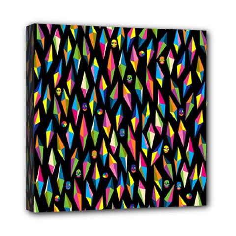 Skulls Bone Face Mask Triangle Rainbow Color Mini Canvas 8  X 8  by Mariart