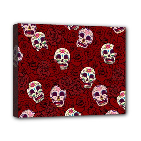 Funny Skull Rosebed Canvas 10  X 8  by designworld65