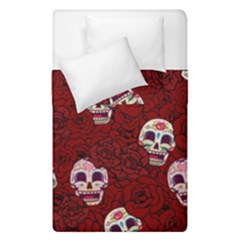 Funny Skull Rosebed Duvet Cover Double Side (single Size) by designworld65